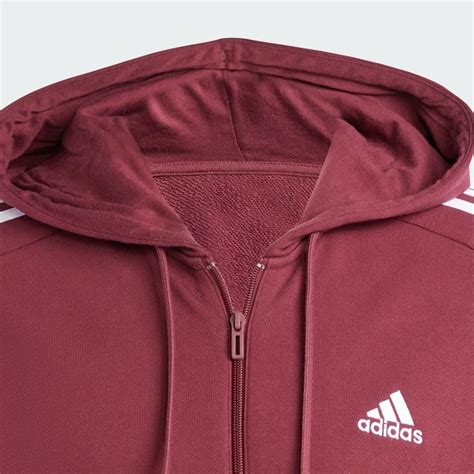 adidas jacke weinrot mit weissem streifen an der seite|Weinrot .